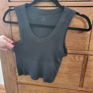 Brandy Melville Ribbed Black Tank Croptop